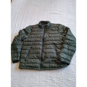 Outerknown Puffer Jacket Full Zip Mock Neck Olive Green Men's
